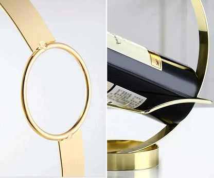 GeLive Gold Wine Bottle Holder Single Bottle Display Stand Freestanding Wine - Image 6