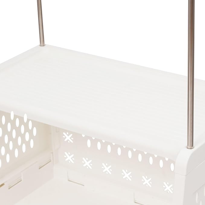 Rolling Laundry Hamper with Hanging Rod, 3-Tier Laundry Hamper Cart with 6 Hooks - Image 7