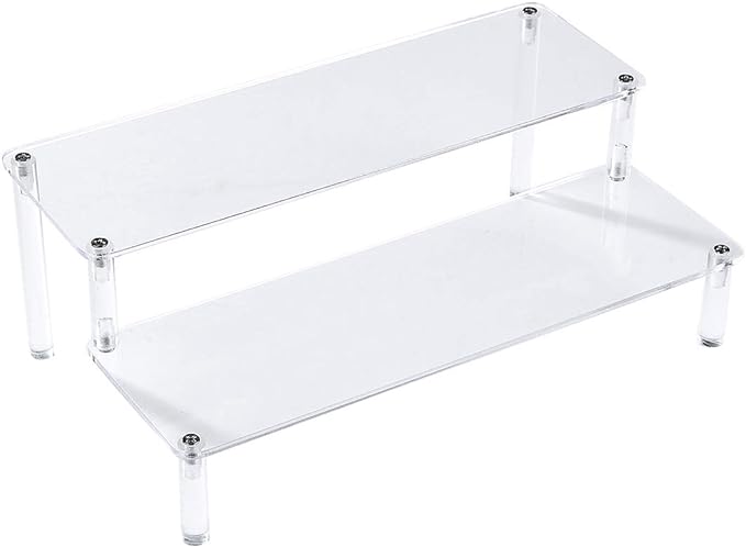 BYCY Acrylic Clear 2-Tier Riser Display Shelf by BYCY