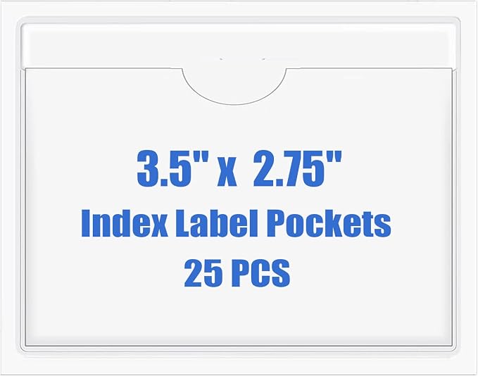 Origin-Joy 25 PCS Self-Adhesive Index Label Pockets by Origin-Joy