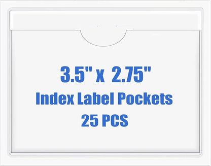 Origin-Joy 25 PCS Self-Adhesive Index Label Pockets by Origin-Joy