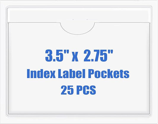 Origin-Joy 25 PCS Self-Adhesive Index Label Pockets by Origin-Joy