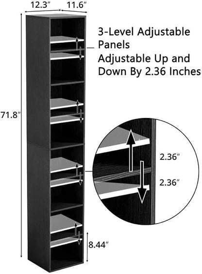 8-Cube Storage Organizer Bookcase, Tall Narrow Bookshelf - Image 3