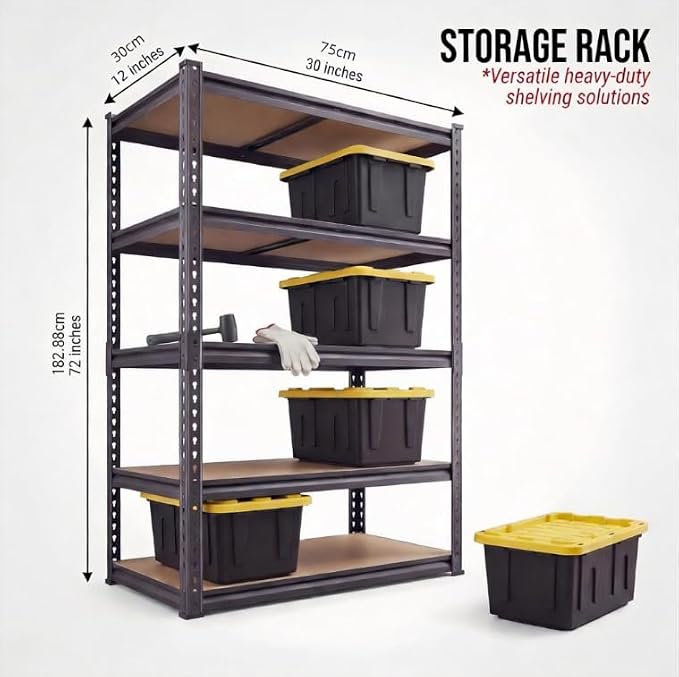 Garage Shelving, 2650LBS Heavy Duty Garage Storage Shelves, 5-Tier Adjustable - Image 3