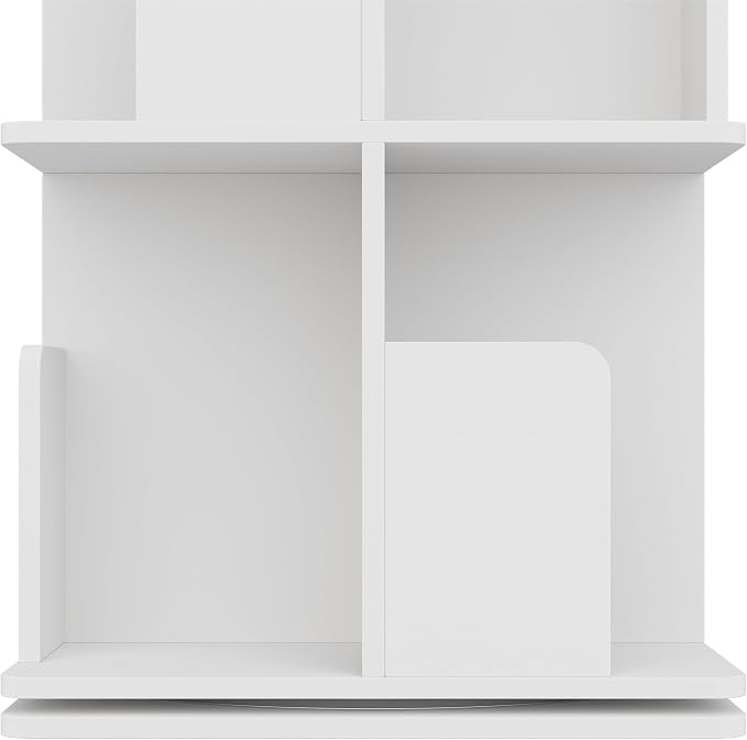 YOWOS VITRU Spin 360 Rotating Bookshelf Tower, Square Wood Spinning Bookcase - Image 7
