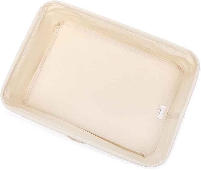 Foldable Storage Bins with Lids Cotton Canvas Rectangular Storage Box Ideal - Image 9