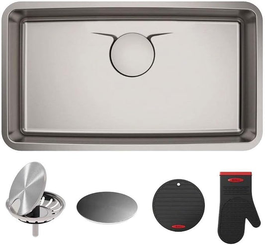 KRAUS Dex 33-inch Undermount 16 Gauge Stainless Steel Single Bowl Kitchen Sink by KRAUS