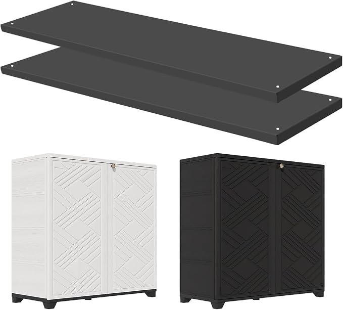 2 Pcs Metal Shelf for HOM|Spark 34”x15”x34” Indoor/Outdoor Storage Cabinet - Image 2