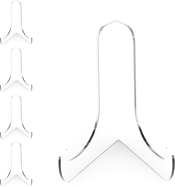 Boloyo 60-Degree Angle Acrylic Plate Display Stand, 6 Inch 5PC Clear Acrylic by BoloyoAcrylicDisplayEasel