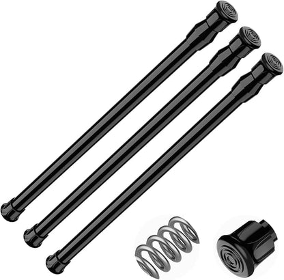 MEXAU 3Pack Spring Tension Curtain Rod 16.5-28 inch Black Small Tension Rod | by MEXAUSPRINGCURTAINRODS