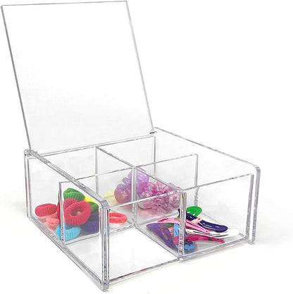 Isaac Jacobs 4-Compartment Square Clear Acrylic Organizer - Image 4