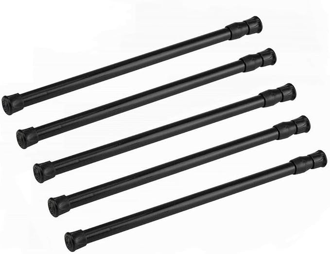 5 Pack Cupboard Bars Tensions Rods, Spring Curtain Tension Rods 15.7 to 28 by Unknown