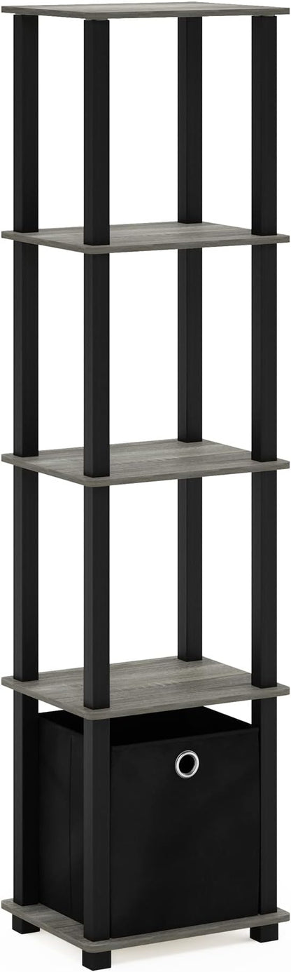 FURINNO TNT No Tools 5-Tier Display Decorative Shelf, French Oak - Image 5