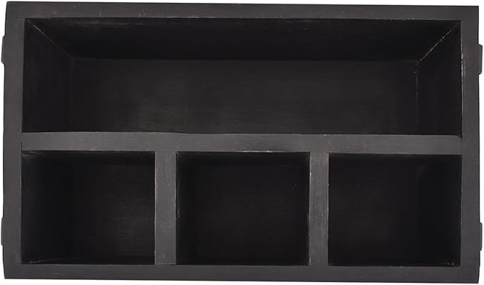 EDHAS Mango Wood 4 Compartment Flatware Caddy, Cutlery Utensil Holder - Image 4