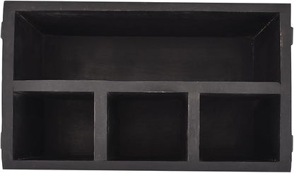 EDHAS Mango Wood 4 Compartment Flatware Caddy, Cutlery Utensil Holder - Image 4