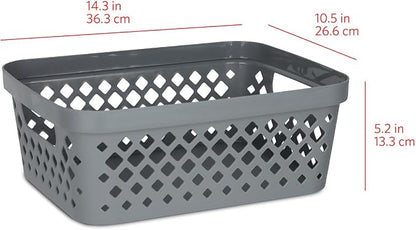 Glad Plastic Storage Basket Set, Value Pack of 6 | Open Storage Bins - Image 5