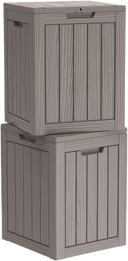 Two 28 Gallon Outdoor Storage Box, Resin Deck Boxes Waterproof, Indoor Outdoor by GGYI