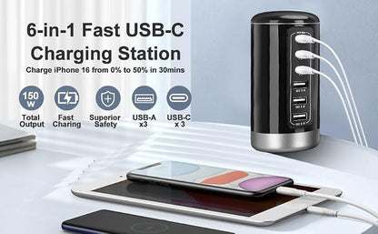 EGK USB Tower Fast Charging Station 6-Port 150W - Image 7