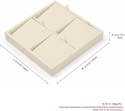 Oirlv Microfiber 4 Slots Jewelry Pendant Display Tray Jewelry Necklace - Image 8