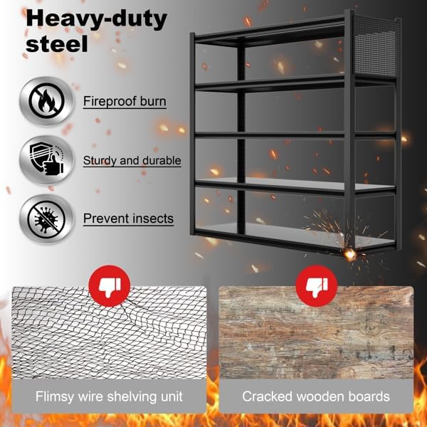Heavy-Duty Steel Garage Shelving Unit, 600 lbs per Shelf, Adjustable Metal - Image 3