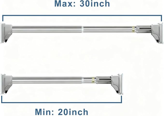 Stainless Steel Adjustable Closet Rod, No-Drill Installation, Heavy-Duty - Image 2