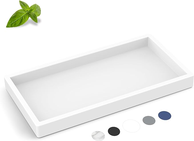 EG-SIPRO Silicone Bathroom Tray, Thickened Shatterproof Rectangle Vanity Tray by EG-SIPRO