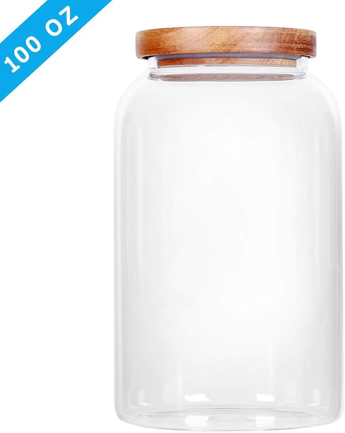 SAIOOL Modern Design Transparent Glass Food Storage Jars, 100FL OZ | 3000ml - Image 2