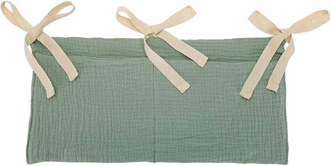 Cotton Baby Bedside Hanging Storage Bag, 2 Pockets Organizer by YeeMan