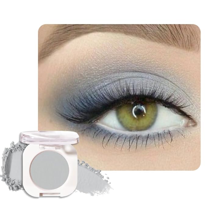 Grey Single Matte Eyeshadow Makeup, Neutral Powde Eye Shadow by HHLTOH