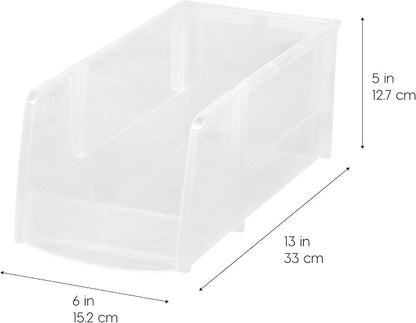 IRIS USA Clear Plastic Stackable Storage Bins, Large- 4 Pack, Open Front Fridge - Image 2