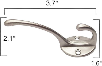 IBosins 10 Pack Heavy Duty Dual Coat Hooks Wall Mounted - Image 3