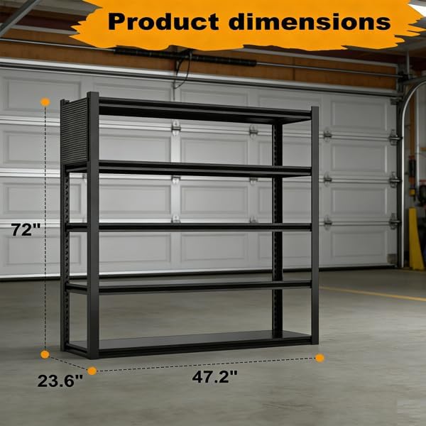 Heavy-Duty Steel Garage Shelving Unit, 600 lbs per Shelf, Adjustable Metal - Image 2
