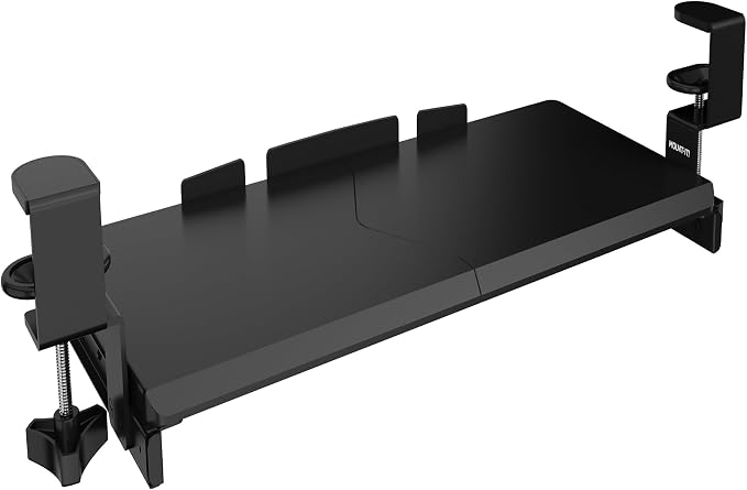 Mount-It! 24” Clamp-On Under Desk Keyboard Tray, Slide-Out Keyboard Drawer - Image 8