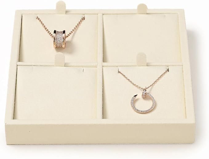 Oirlv Microfiber 4 Slots Jewelry Pendant Display Tray Jewelry Necklace by Oirlv