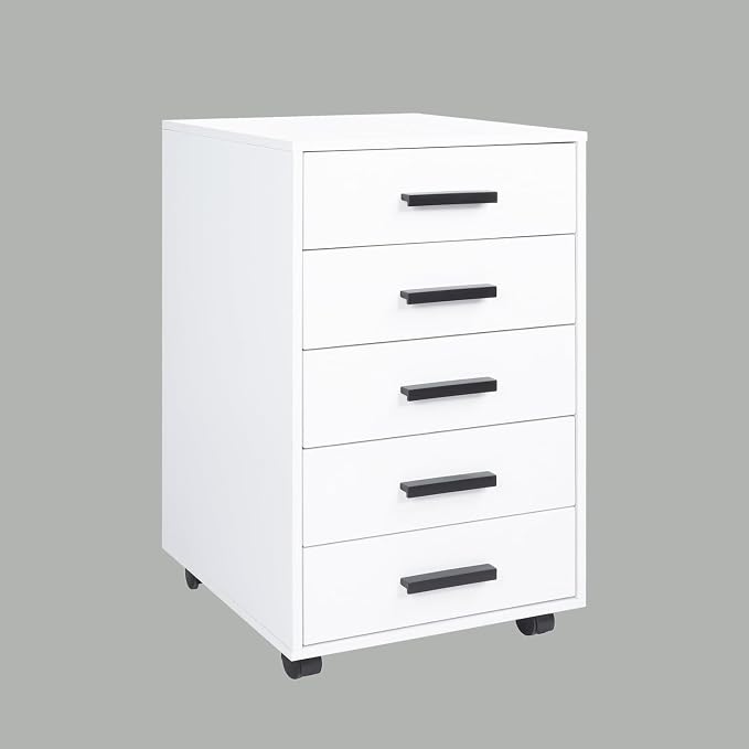 5-Drawer Rolling Under Desk Storage Cart - Image 7