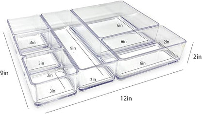 Isaac Jacobs 6-Tray Clear Acrylic Organizer Set, Stackable Storage Solution - Image 5