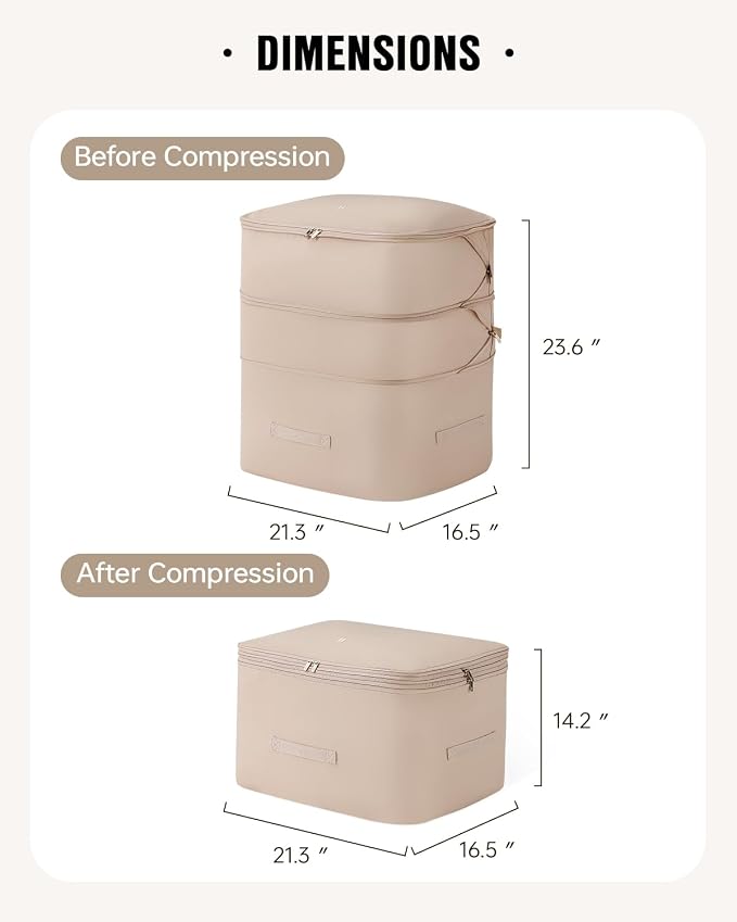 Eachy 3-Pack Comforter Storage Bag Blanket Storage Bags, 136L Compression - Image 7