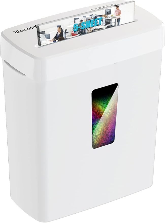 Woolsche Paper Shredder, P-5 Security Level, 5-Sheet Micro Cut by Woolsche