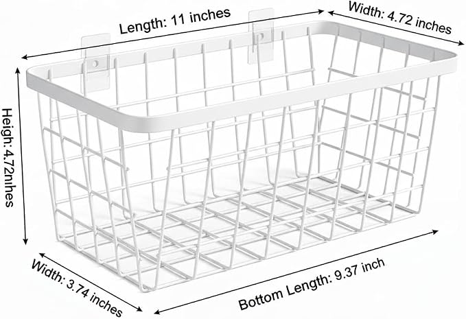2 Set LeleCAT Hanging Wall Basket Organizer, Over the Cabinet Door Adhesive - Image 2