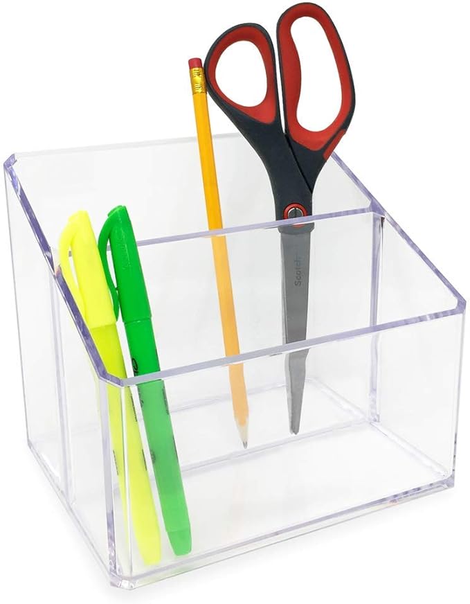 Isaac Jacobs Clear Acrylic 2-Section Organizer, Remote Holder & - Image 3