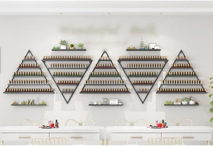 Elegant Wall Mounted Nail Polish Storage Rack Set of 10 Triangular Cosmetic by Unknown