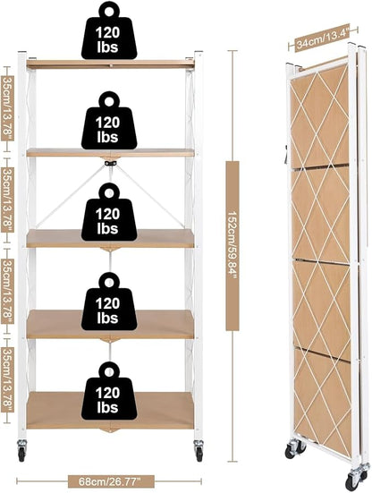 5-Tier Foldable Storage Shelves - Image 2