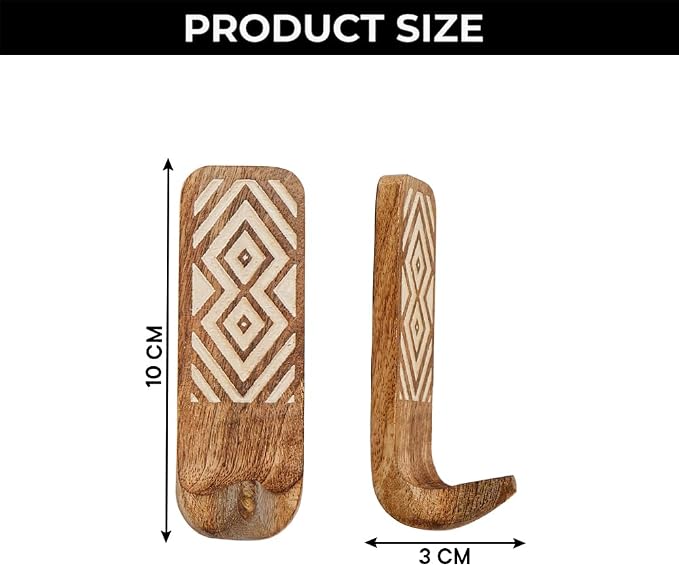 Indian Shelf 150 Pieces Bulk Wood Adhesive Wall Hooks – Wholesale Boho Peel and - Image 2