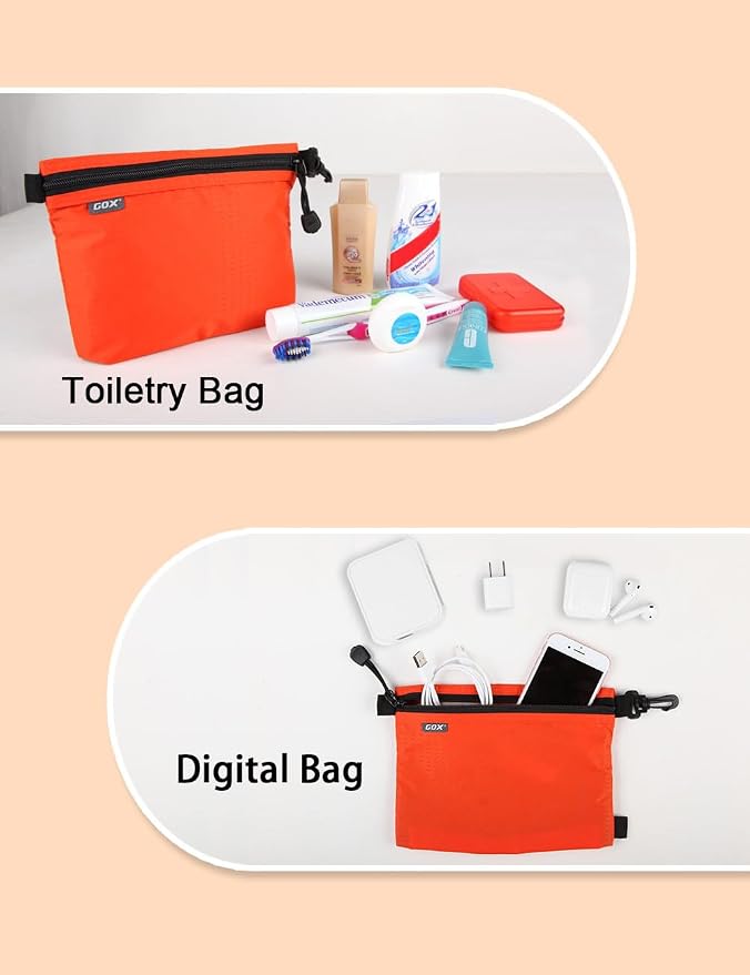 GOX Travel Toiletry Bag, Carry On Small Zipper Pouch, Cosmetic Kit Makeup - Image 9