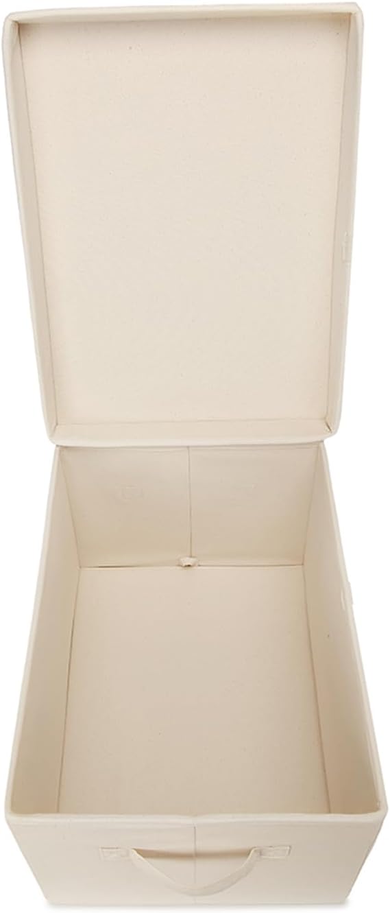 Foldable Storage Bins with Lids Cotton Canvas Rectangular Storage Box Ideal - Image 7