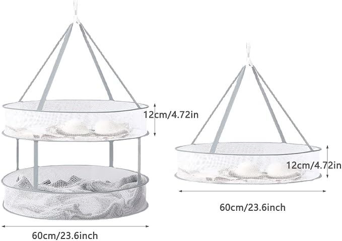 2 Pack Drying Rack Clothing Collapsible Laundry Basket 23'' Folding Hanging Dry - Image 4