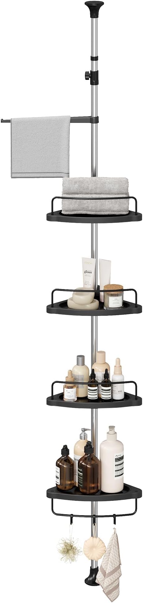 SONGMICS Corner Shower Caddy Tension Pole, 4-Tier Rust-Resistant Shower by Unknown
