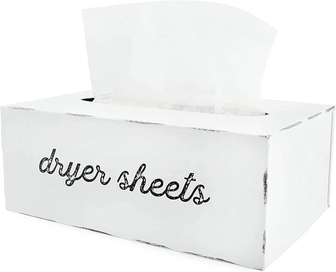 AuldHome Design Dryer Sheet Dispenser; Countertop Rustic White Fabric Softener by AuldHomeDesign