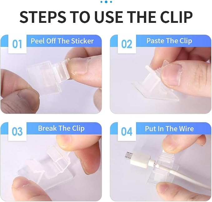 Viaky Self Adhesive Cable Clips, Wire Organize Cables Wire Management Clamps - Image 2