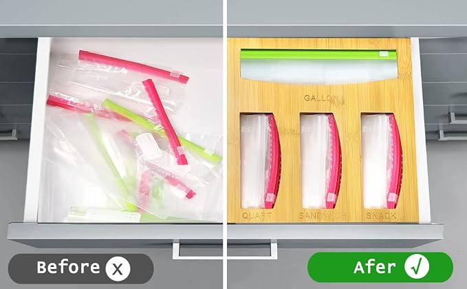 Bamboo Food Bag Storage Organizer - Image 3